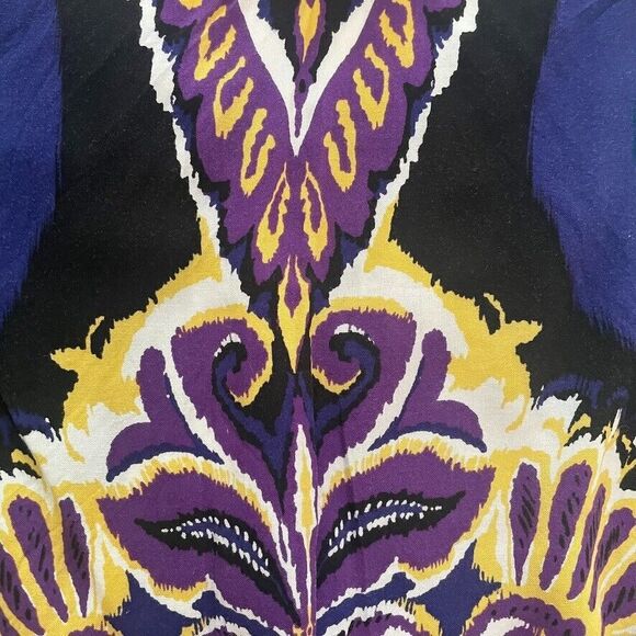 Rampage Y2K Retro Boho Abstract Top Large Snatched Waist Keyhole Indie - Picture 8 of 8